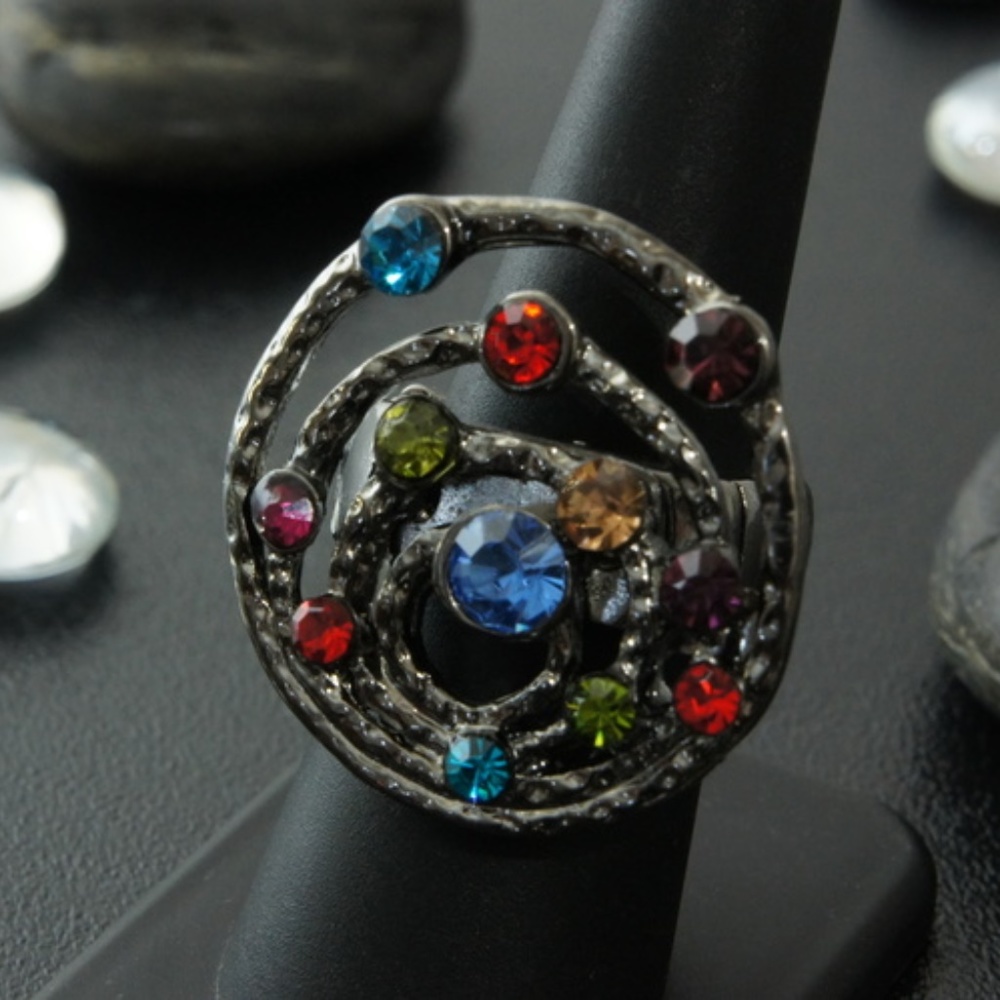 LAST ONE Multi Color Round Stretch Ring One Size